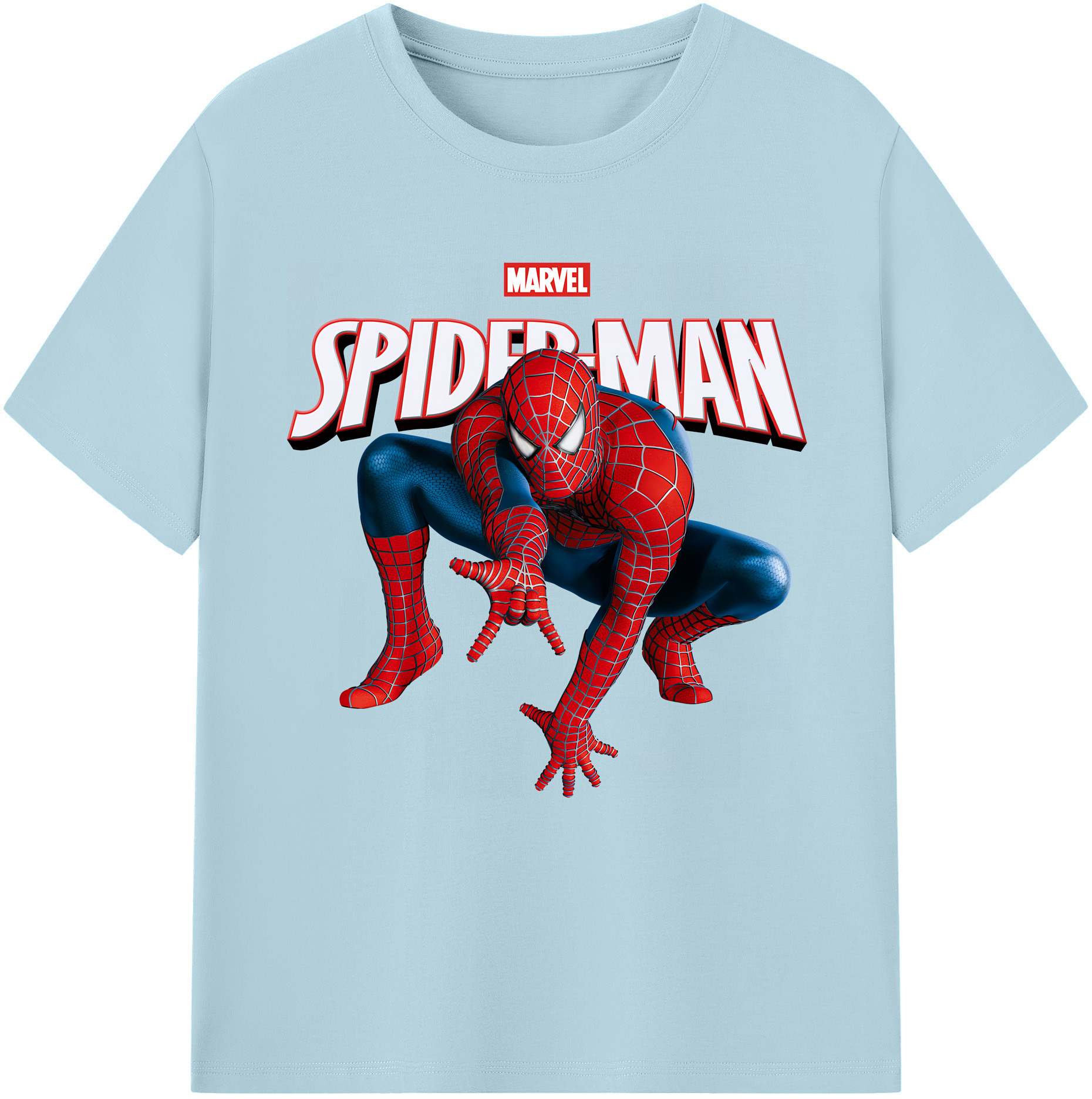 （画像用） Spider Man スパイダーマン 綿100％半袖Tシャツ（フロントプリント）